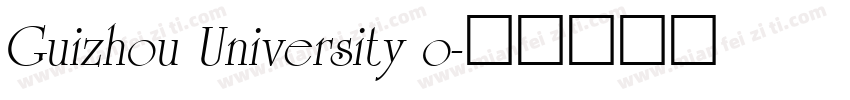 Guizhou University o字体转换